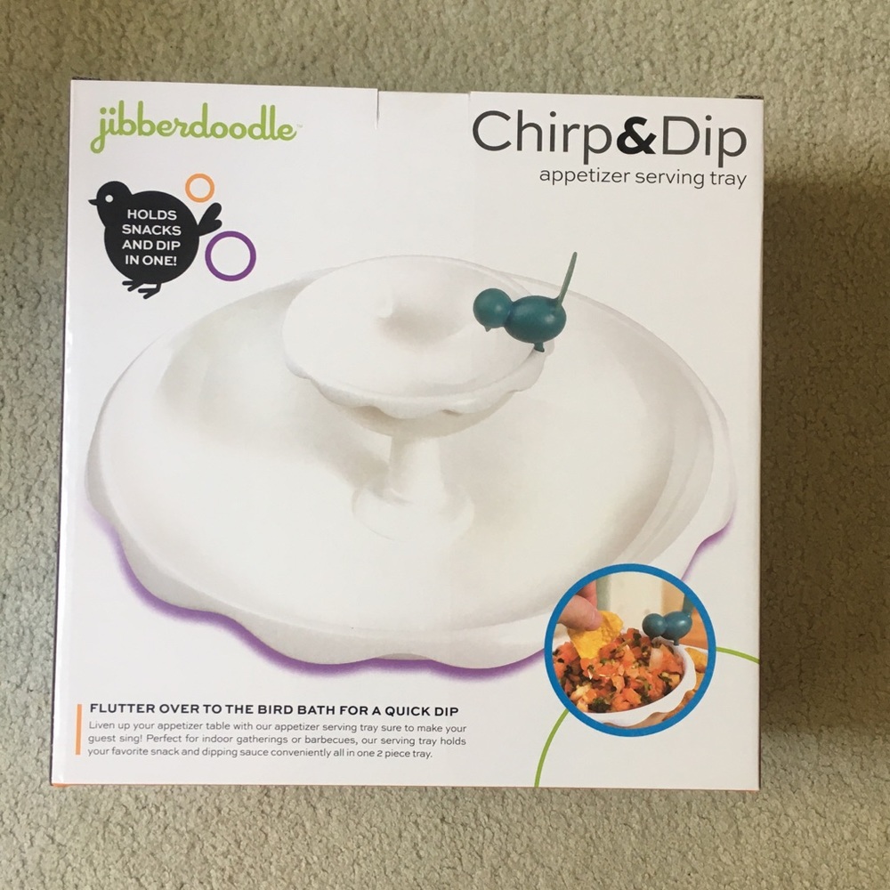 jibberdoodle Chirp & Dip Appetizer Serving Tray Brand New